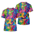 Liquid Marble Colorful Print Golf Tops For Men, Polo Shirts For Men, Golf Shirts For Men