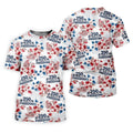250 Years Of Freedom Tropical Vibe Retro Golf Shirt, Golf Tops For Men, 4th Of July Golf Shirts For Men