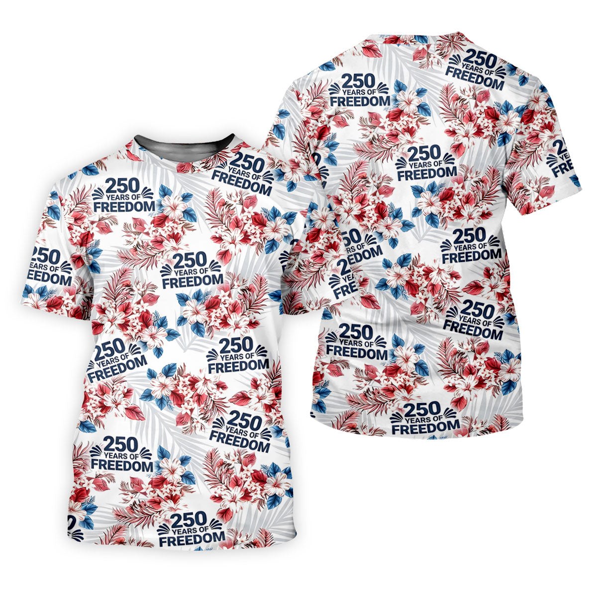 250 Years Of Freedom Tropical Vibe Retro Golf Shirt, Golf Tops For Men, 4th Of July Golf Shirts For Men