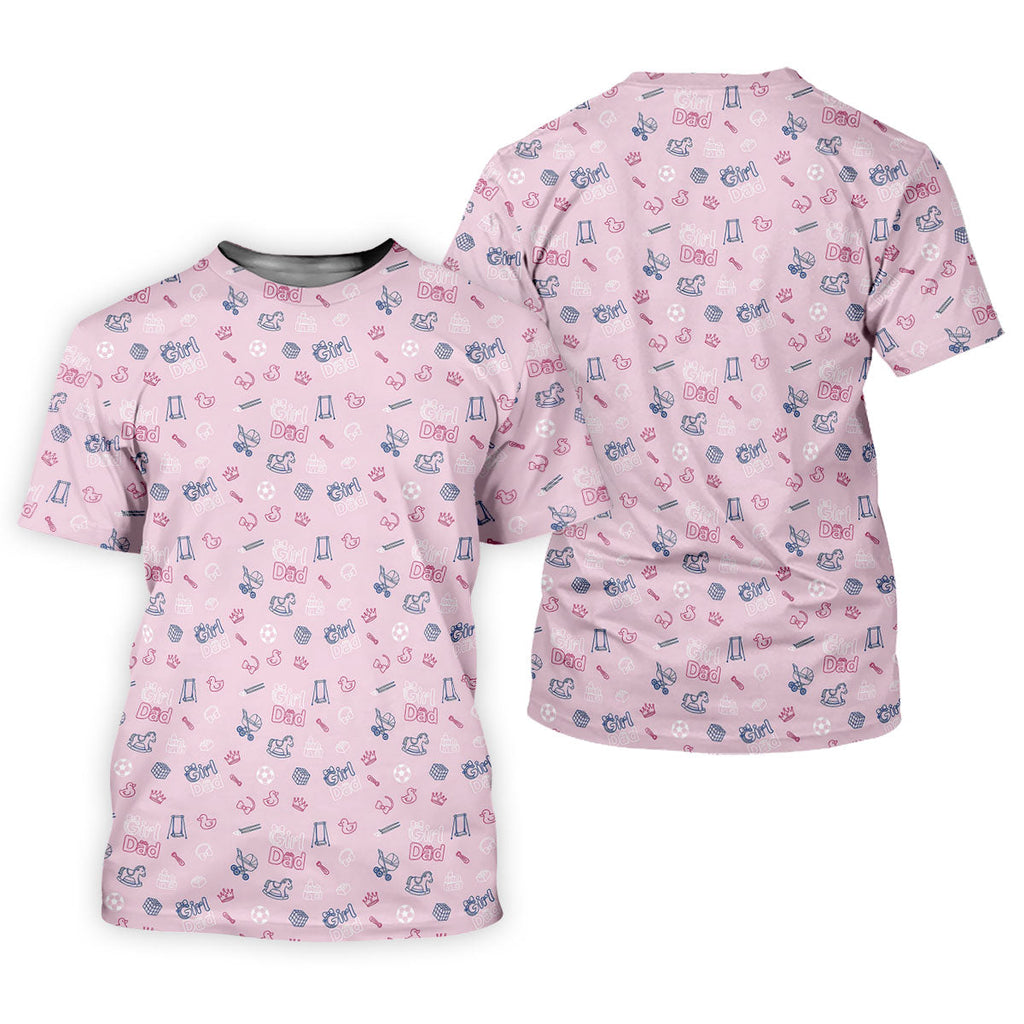 Girl Dad Father's Day Golf Shirt, Cute Golf Outfit, Polo Shirts For Men, Golf Gift For Dad