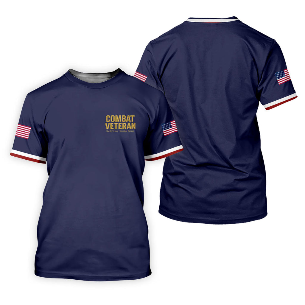 Combat Veteran 250 Years Patriotic Golf Shirt, Golf Shirts For Men, 4th Of July Golf Shirt