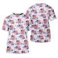 250 Years America 1776-2026 Hibiscus Tropical Flowers 4th Of July Golf Shirt, Golf Shirts For Men