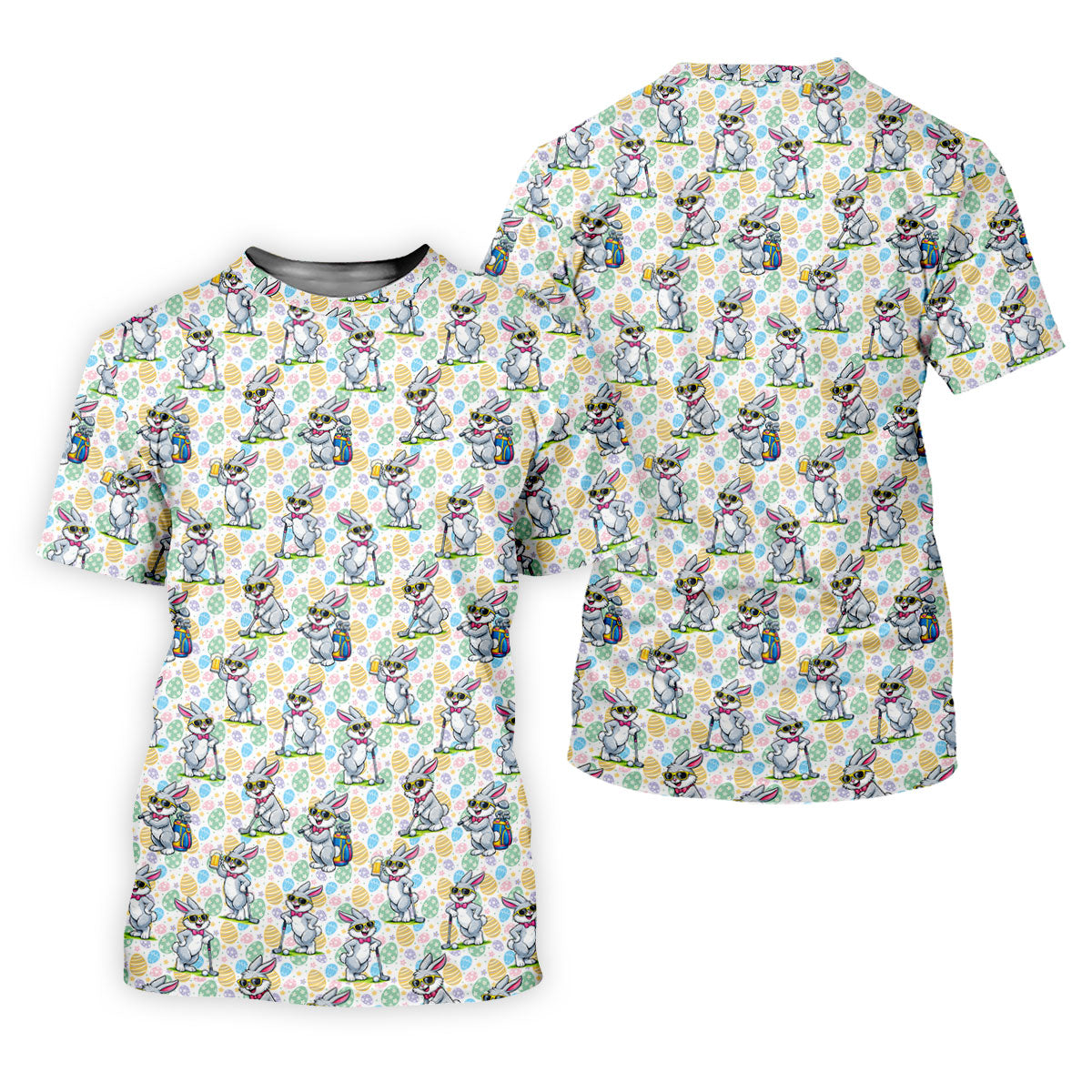 Funny Easter Bunny Golf And Beer Golf Shirts For Men, Men's Funny Golf Shirts, Polo ShirtFor Men