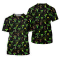 Mushroom And Skull Neon Pattern Hawaiian Golf Shirt, Men's Funny Golf Shirts