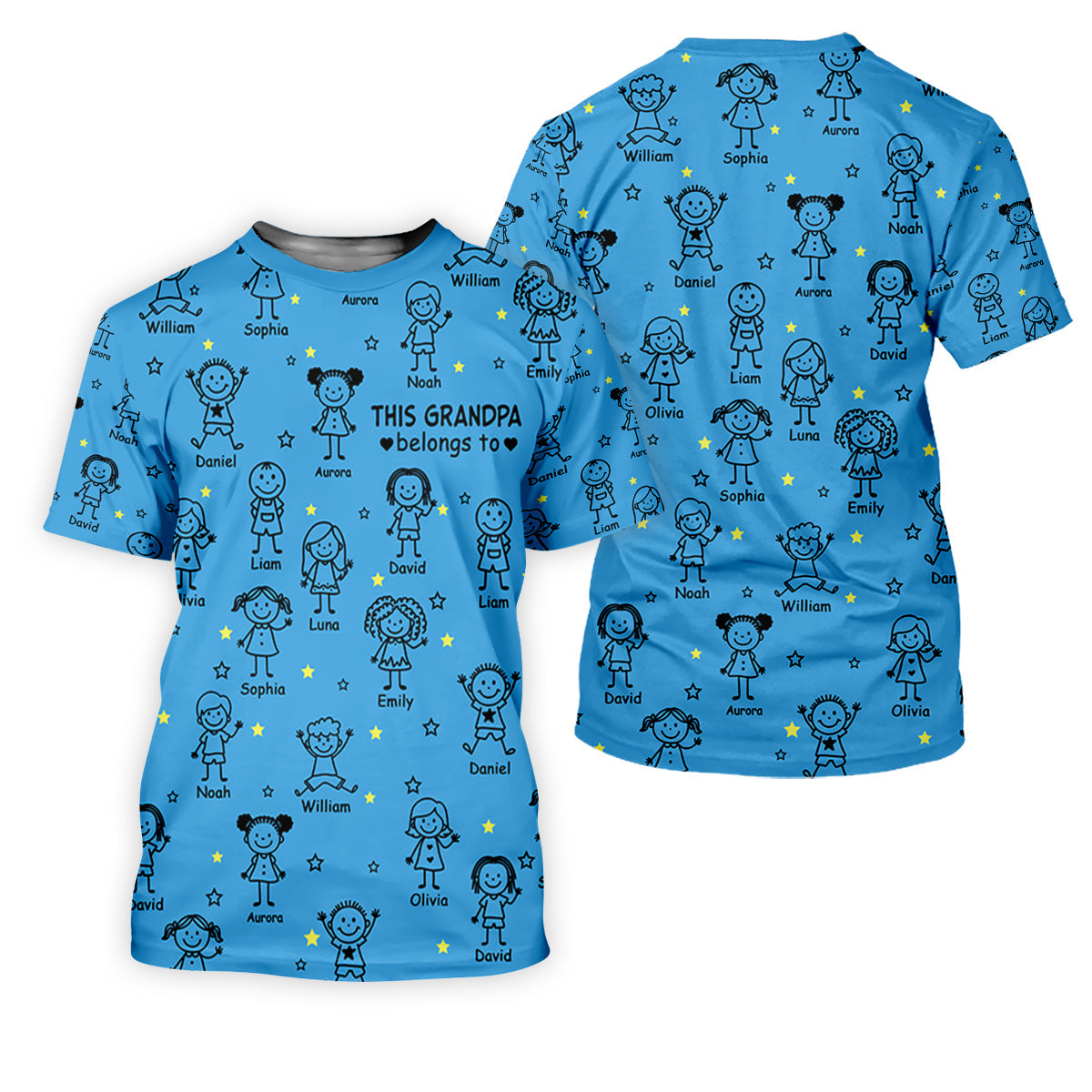This Grandpa Dad Belongs To Kids Pet Blue Golf Shirt, Polo Shirts For Men, Golf Gift For Men
