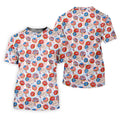Donut Finger Funny Dirty American Flag Pattern White Golf Shirts For Men, 250th Anniversary Patriotic Golf Shirt
