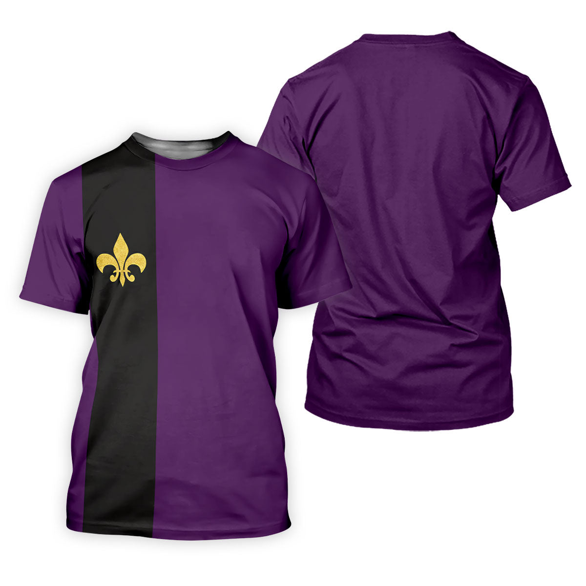 Mardi Gras Fleur De Lis Black Vertical Stripe Purple Golf Shirt, Polo Shirts For Men, Golf Shirts For Men