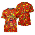 Cartoon Chili Pepper Mexican Guitar Cinco De Mayo Celebration Fiesta Themed Golf Shirts For Men