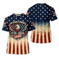 250 Years Bald Eagle US Flag Retro Golf Shirt, Patriotic 4th Of July Golf Shirts For Men