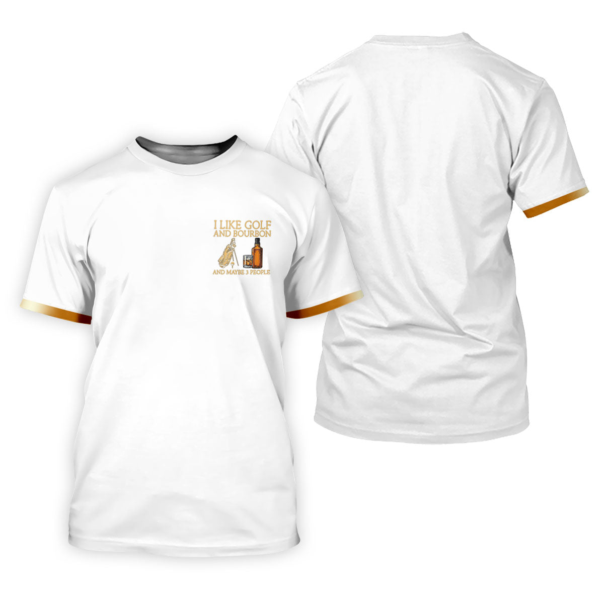 I Like Golf And Bourbon White Golf Shirt, Golf And Whiskey Golf Shirts For Men, Men's Funny Golf Shirts