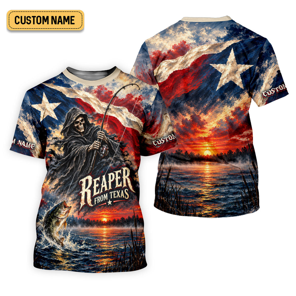 Reaper From Texas Bass Fishing UPF Shirt, Fishing Jersey, Fishing Apparel For Women