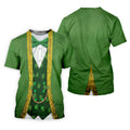 St Patrick's Day Leprechaun Costume Print Golf Tops For Men, Polo ShirtFor Men, Golf Shirts For Men