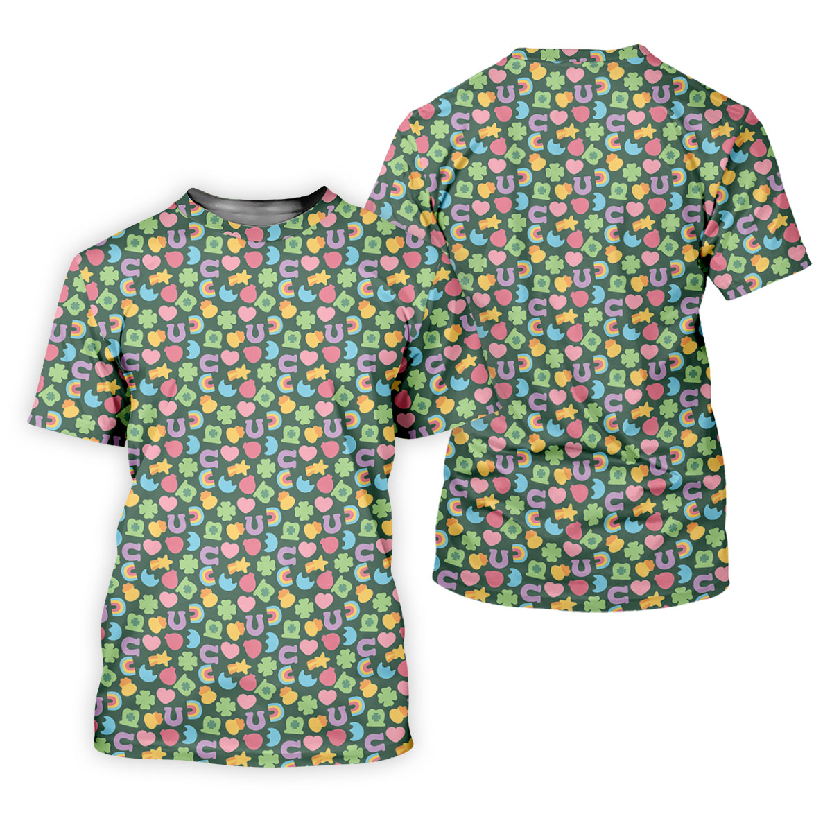 St Patrick's Day Lucky Charms Green Golf Shirt, Cute Golf Outfit, Polo Shirts For Men, Golf Shirts For Men