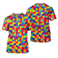 Colorful Handprints Autism Awareness Puzzle Golf Tops For Men, Polo Shirts For Men, Golf Shirts For Men