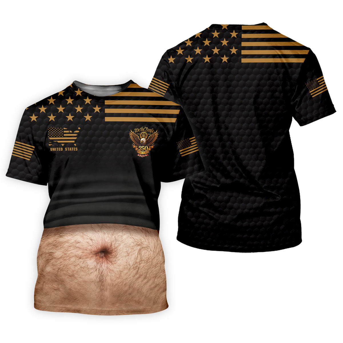 We The People 250 Years Of Free Men's Funny Golf Polo Shirts, 4th Of July Fun Golf Shirts For Men