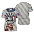 250 US 1776-2026 Anniversary Silver Print Golf Tops For Men, Patriotic 4th Of July Golf Shirts For Men