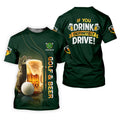 If You Drink Definitely Drive Golf And Beer St Patrick's Day Green Golf Shirts For Men, Golf Gift For Men