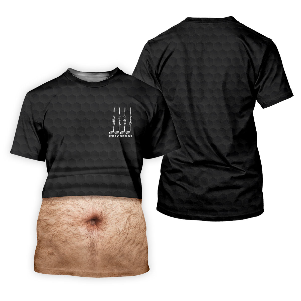 Best Dad Bod By Par Black Men's Funny Golf Polo Shirts, Father's Day Golf Shirt, Golf Gift For Dad