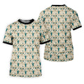Cow Skulls Turquoise And Beige Western Theme Golf Tops For Men, Polo Shirts For Men, Golf Shirts For Men