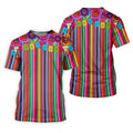 Mexican Serape Pattern Golf Tops For Men, Cinco De Mayo Celebration Golf Shirts For Men