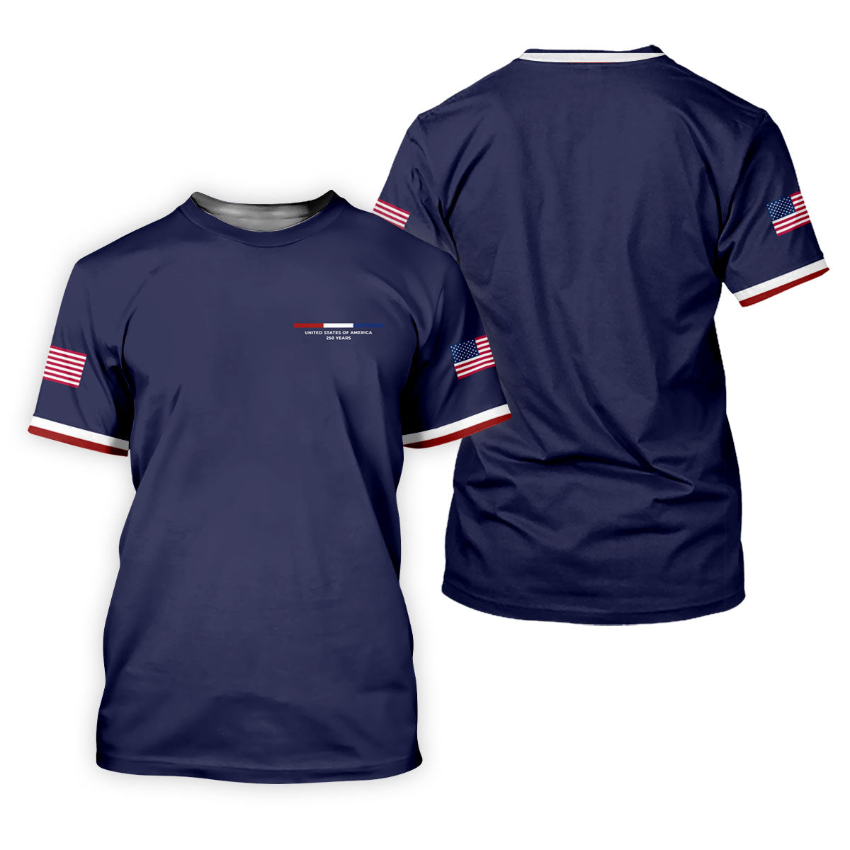 United States Of America 250 Years Navy Golf Shirt, Patriotic Golf Shirt, Golf Shirts For Men