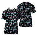 Flamingo Tropical Gradient Colors Retro Golf Shirt, Golf Tops For Men, Golf Shirts For Men