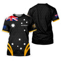 Australia Flag Print Golf Ball Pattern Black Golf Shirt, Australian Symbol Polo ShirtFor Men