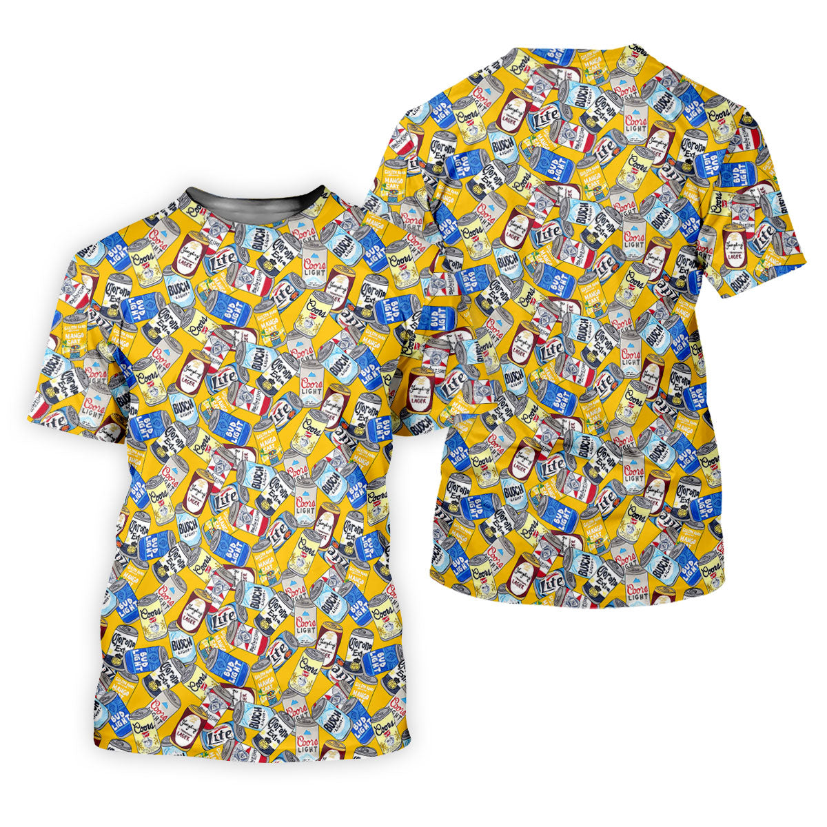 American Beer Cans Yellow Golf Shirt, Golf And Beer Polo ShirtFor Men, Golf Shirts For Men