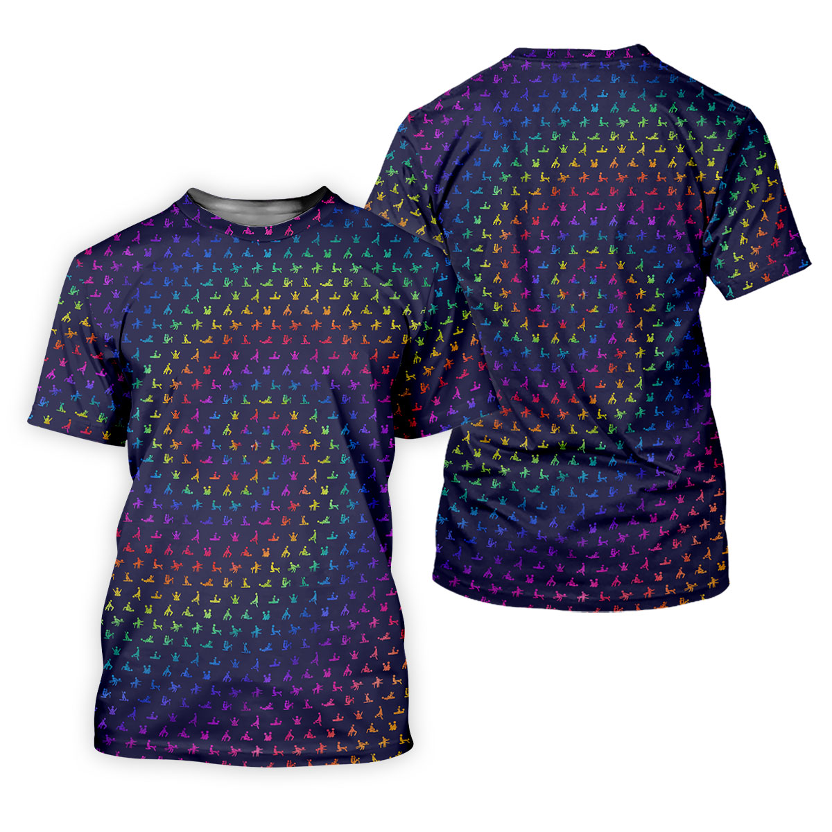 Naughty Position Adult Humor Rainbow Effect Men's Golf Polo Shirt Golf Gift For Men, Golf Shirts For Men