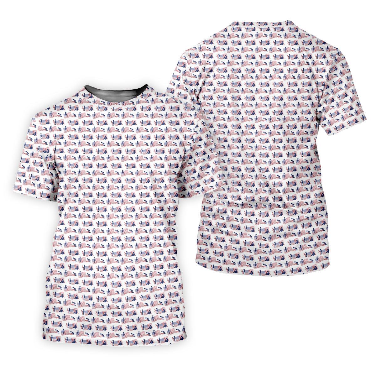 Naughty Position American Flag Pattern Patriotic Golf Shirts, 250th Anniversary Ladies Golf Shirts