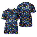 In A World Where You Can Be Anything Be Kind Autism Awareness Puzzle Pattern Navy Golf Shirt, Polo ShirtFor Men