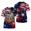 America Bald Eagle Red White Blue Patriotic Celebration 4th Of July Golf Shirt, 250 Years Golf Shirts For Men