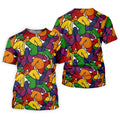 Adult Humor Pride Colors Retro Golf Shirt, LGBTQ Month Men's Funny Golf Shirts
