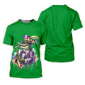 Mardi Gras Alligator Playing Saxophone Green Golf Shirt, Golf Shirts For Men, Polo Shirts For Men