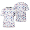 US Flag Pattern Naughty Couple Stick Figures Funny Golf Shirt, 250 Years Golf Shirts For Men