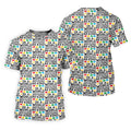 In A World Where You Can Be Anything Be Kind Autism Awareness Puzzle Pattern White Golf Shirt, Polo ShirtFor Men