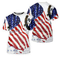 We The People Bald Eagle American Flag Golf Tops For Men, 250th Anniversary Patriotic Golf Shirt