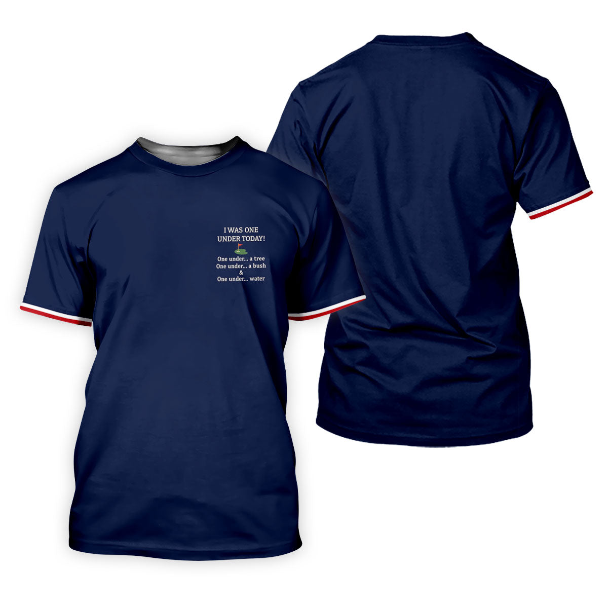 I Was One Under Today Navy Golf Shirt, Funny Golf Shirt, Golf Shirts For Men, Polo Shirts For Men