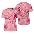 Australia Indigenous Pink Ribbon Men's Golf Shirt, Breast Cancer Awareness Shirt, Golf Shirts For Men
