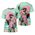 Funny Otter Tropical Summer Hawaiian Golf Shirt, Polo Shirts For Men, Golfing Apparel