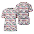Knit Santa Pastel Pattern Golf Tops For Men, Christmas Golf Shirt, Cute Golf Outfit, Golf Shirts For Men