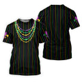 Mardi Gras Beads Necklaces Print Black Golf Shirt, Golf Tops For Men, Polo Shirts For Men, Golf Shirts For Men