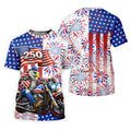 250 Years Eagle Motorcycle American Flag Golf Shirt, Patriotic 4th Of July Golf Shirts For Men