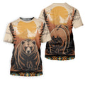 Native Heritage Wild Bear Golf Tops For Men, Native American Ancestry Polo Shirts For Men, Indigenous Peoples Month