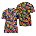 Tropical Ukulele Fruit Pattern 250 Retro Golf Shirt, Hawaiian Vibe Golf Shirts For Men