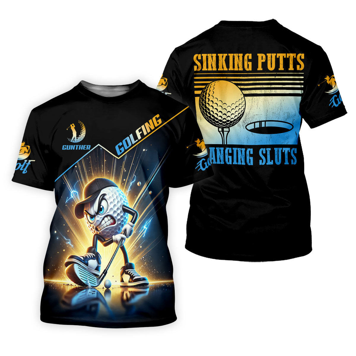 Sinking Putts Banging Sluts Fun Golf Shirt, Golf Tops For Men, Golf Shirts For Men, Golf Gift For Men