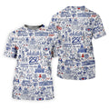 America 250 Anniversary US Symbols Doodle Pattern Patriotic Golf Shirt, 4th Of July Golf Shirts For Men