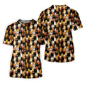 Orange Black Halloween Cat Fun Golf Shirts For Men, Cute Golf Outfit, Polo Shirts For Men