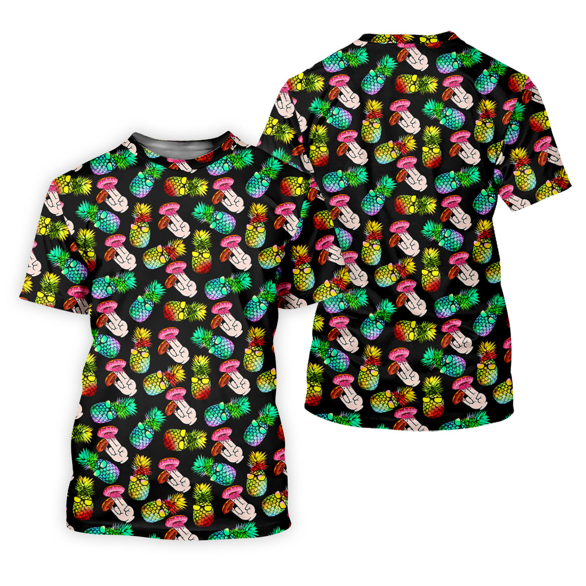 Pineapples Donut Finger Adult Humor Fun Golf Shirts For Men, Golf Polo For Men, Funny Golf Outfits
