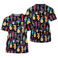 Tropical Drinks Dark Floral Cinco De Mayo Celebration Fiesta Themed Golf Tops For Men, Golf Shirts For Men